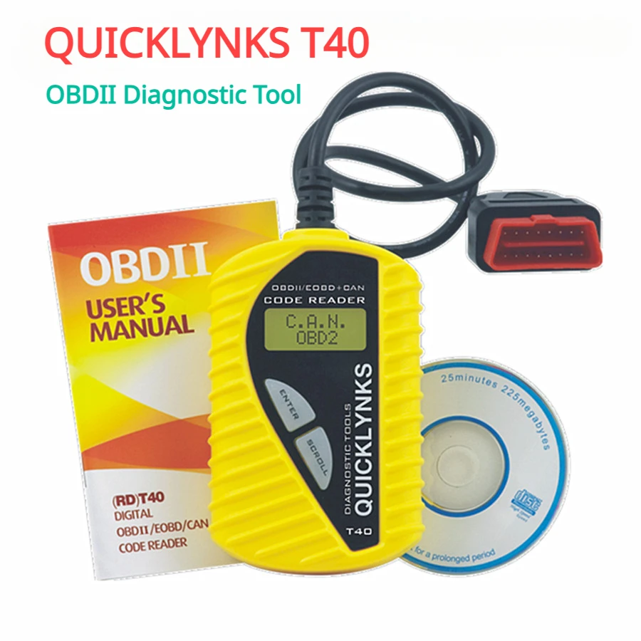 

OBDIICAT T40 Code Reader Basic Diagnostic Tool Quicklynks Scanner CAN OBDII Scanner T40 Diagnostic Tool for OBD2 EOBD JOBD A+++