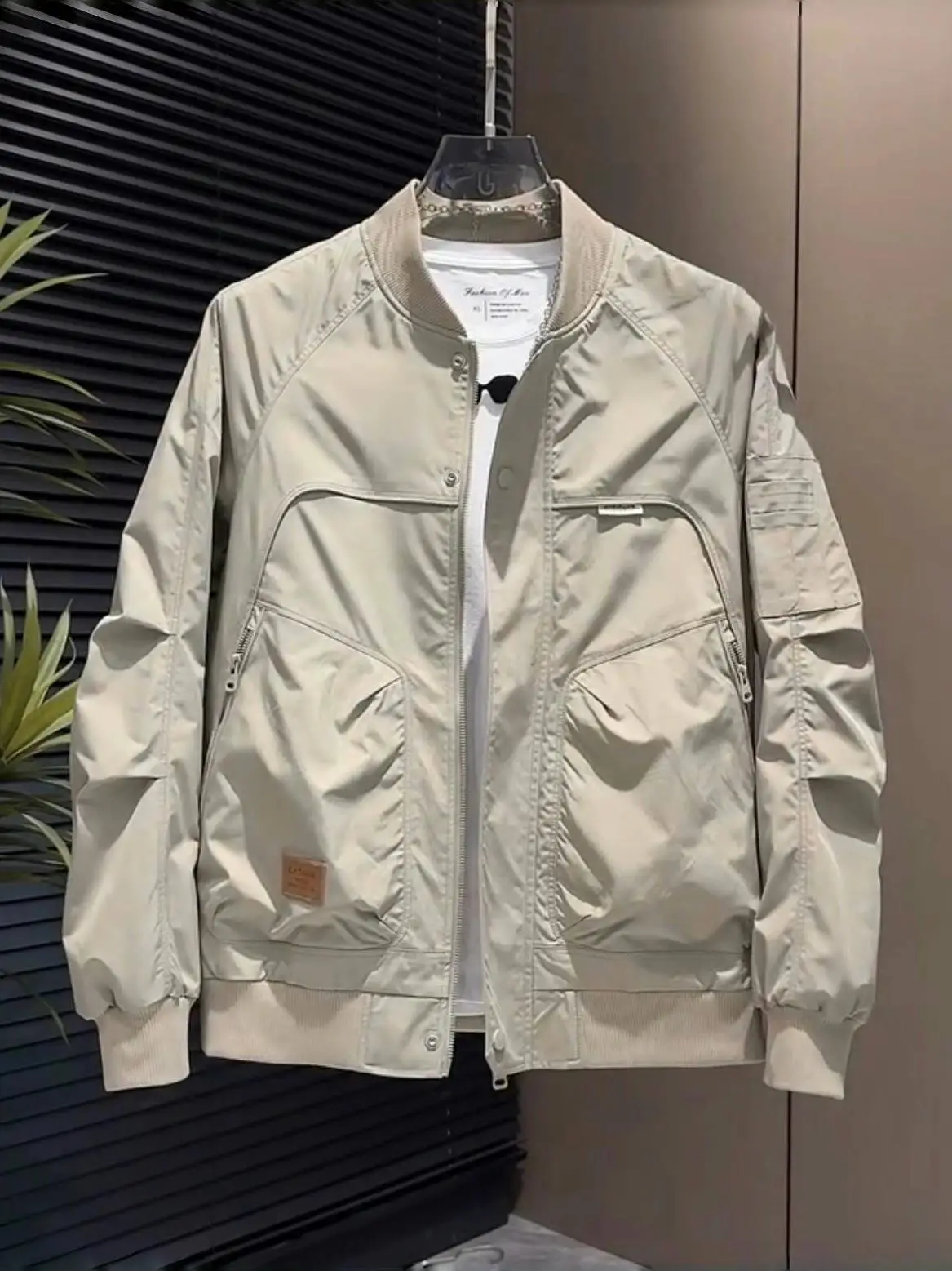 Men's Baseball Jaet Casual Loose Fit Spring Autumn Versatile Workwear Outerwear Faionable Durable Zipper Decoration