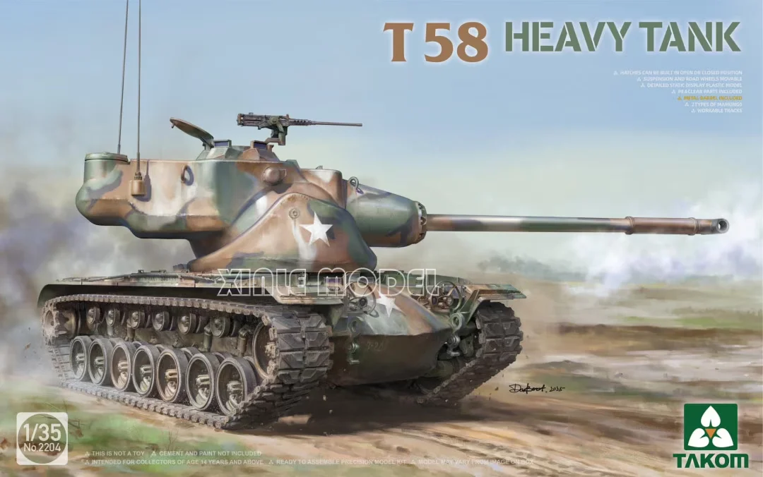 

Комплект модели пластикового собранного танка TAKOM 2204 T58, тяжелый танк 1/35