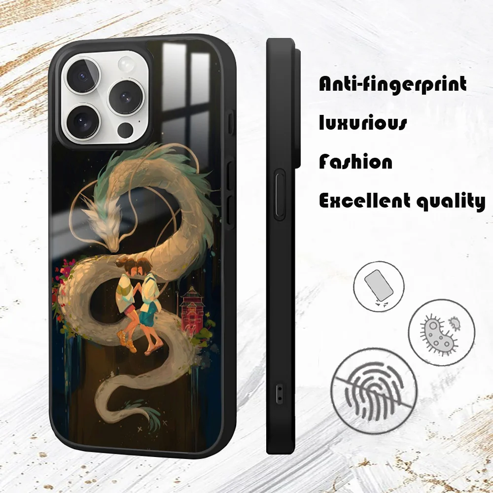 Anime S-Spirited A-Away Phone Case For iPhone 16 15 14 13 12 11 Pro Max Plus Mini PC Mirror Fashion  phone case