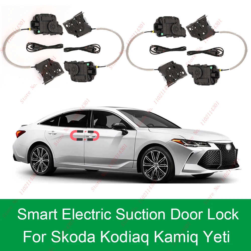 Smart Auto Electric Suction Door Lock for Skoda Kodiaq Kamiq Yeti Karoq Automatic Soft Close Door Super Silence Vehicle Door