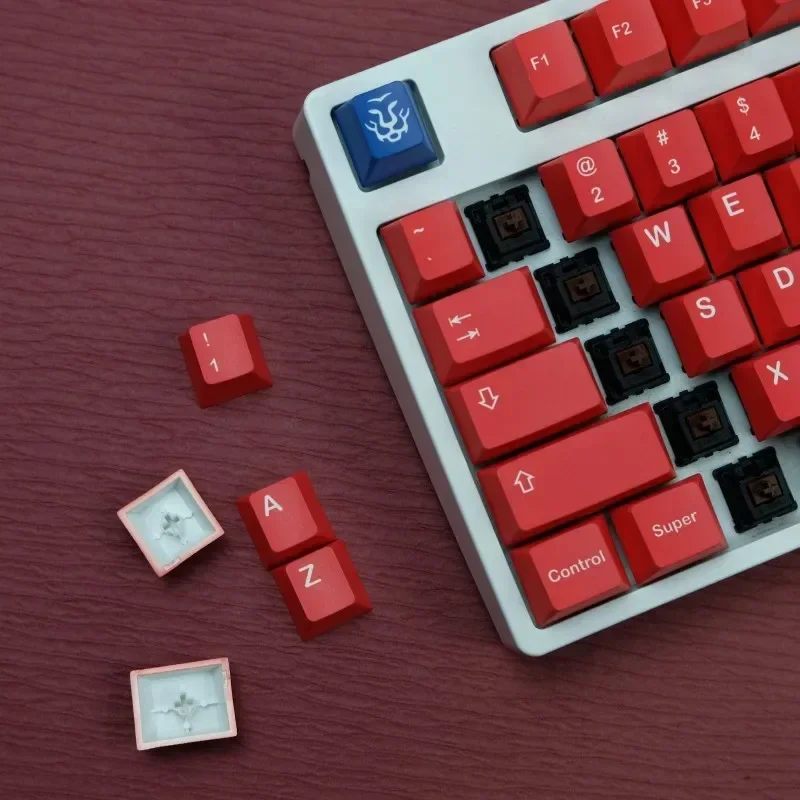GMK Red Devils Keycaps Custom PBT Cherry Profile Keycap Cute Red Devils Anime Point Key Cap for Gaming Mechanical Keyboard Gifts