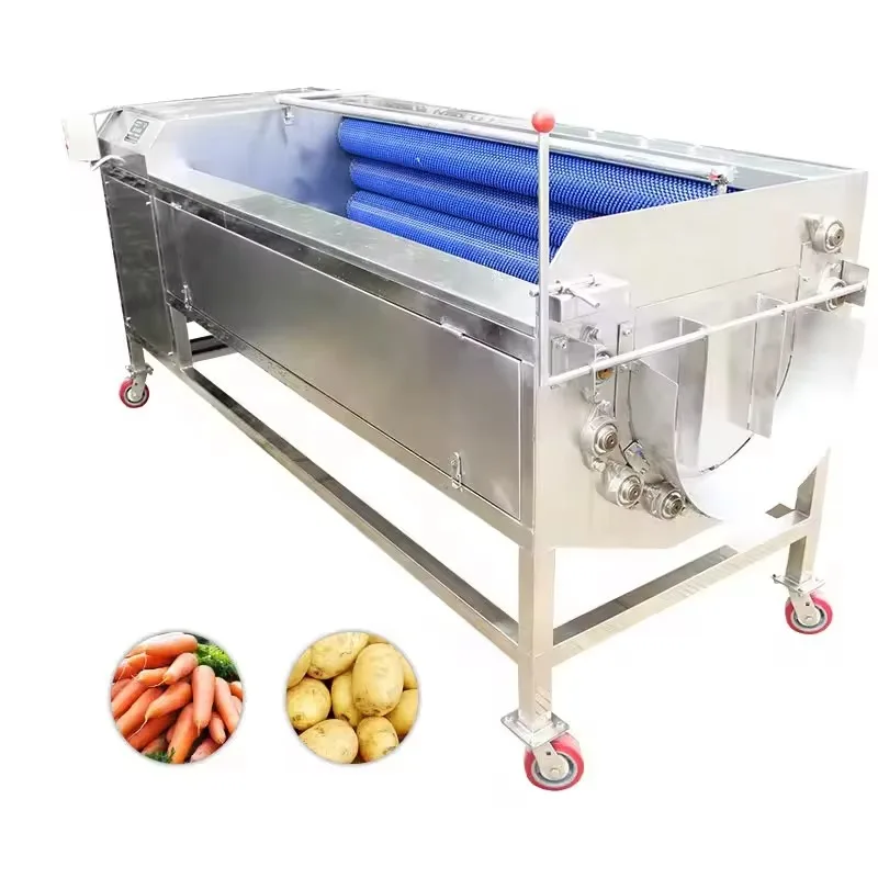 

Factory Direct Sale Commercial Hair Roller Cleaning Potato Peeling Taro Sweet Potato Automatic Brush Cleaning Peeling Machine