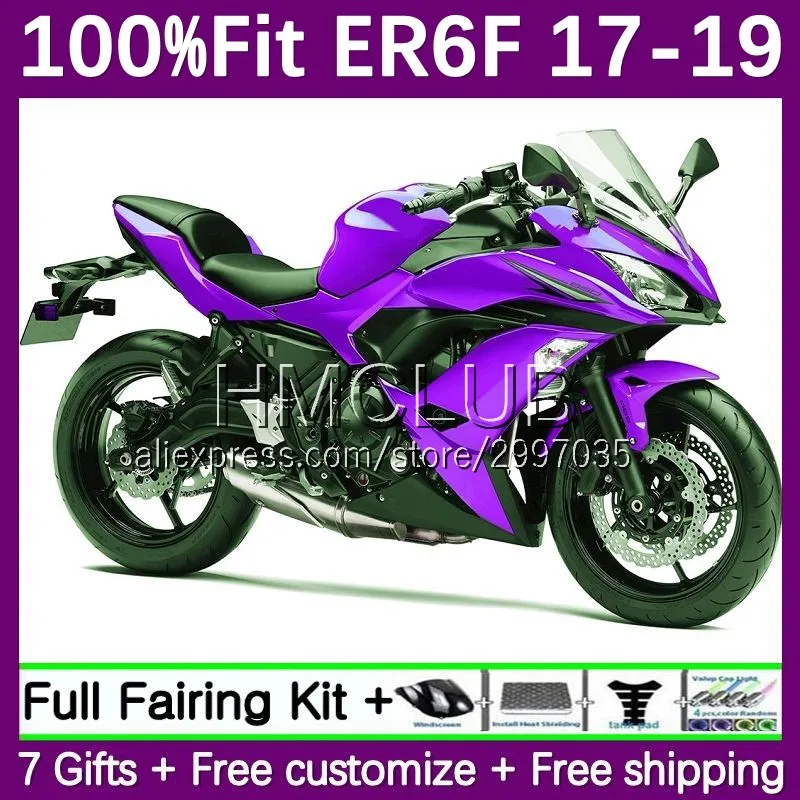 Injection Body For KAWASAKI NINJA ER 6F 650R ER6 F 67No.37 650 R ER-6F 2012 2017 2018 2019 ER6F 17 18 19 OEM purple blk Fairing