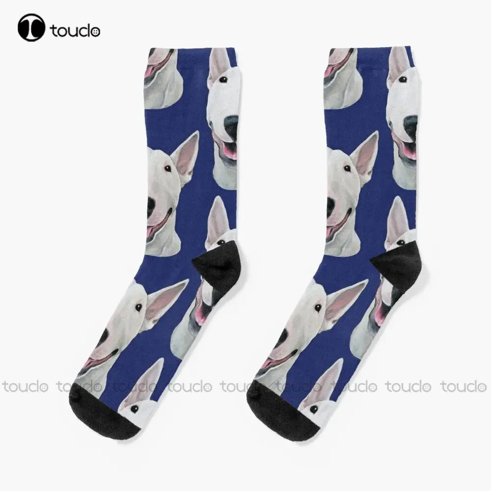 Bull Terrier Unconditional Dog Dogs Puppy Puppies Socks Boys Football Socks 360° Digital Print Custom Gift Streetwear Funny Sock