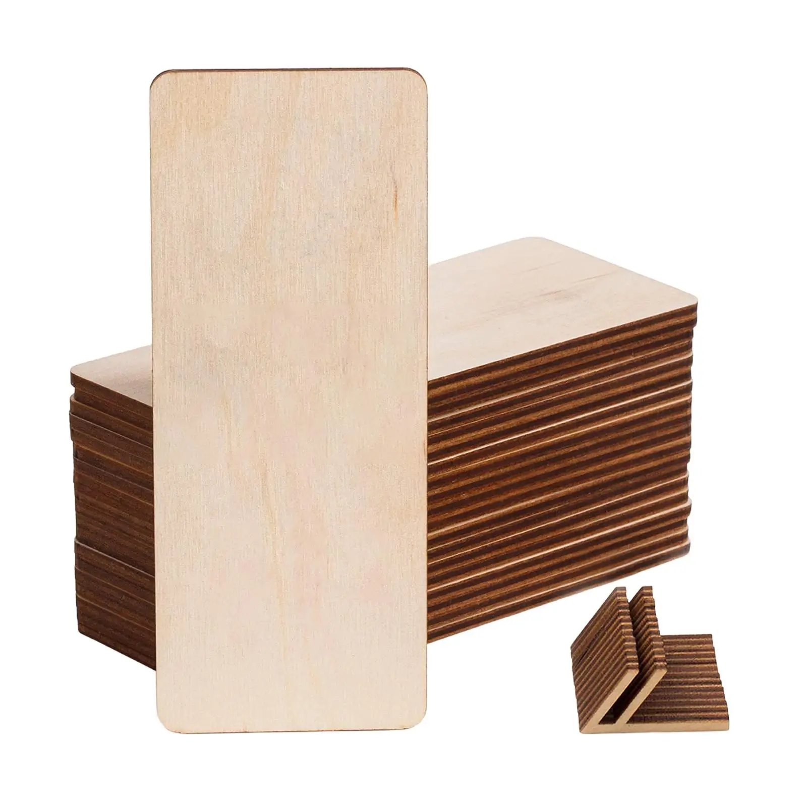 24Pack Unfinished Wood Plaques Cutout Natural Board Writing Hanging Slices Ornament Decor