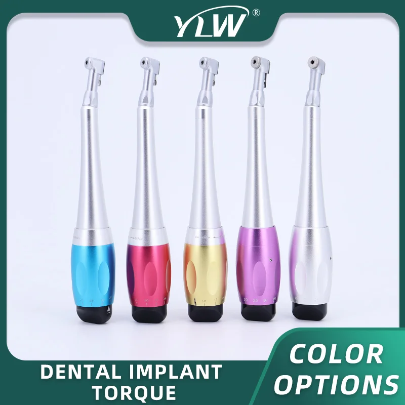 Dental Implant Torque Wrench Color Options Universal Dentistry Latch Head with Screw Driver Contra Angle Prosthetic Kit