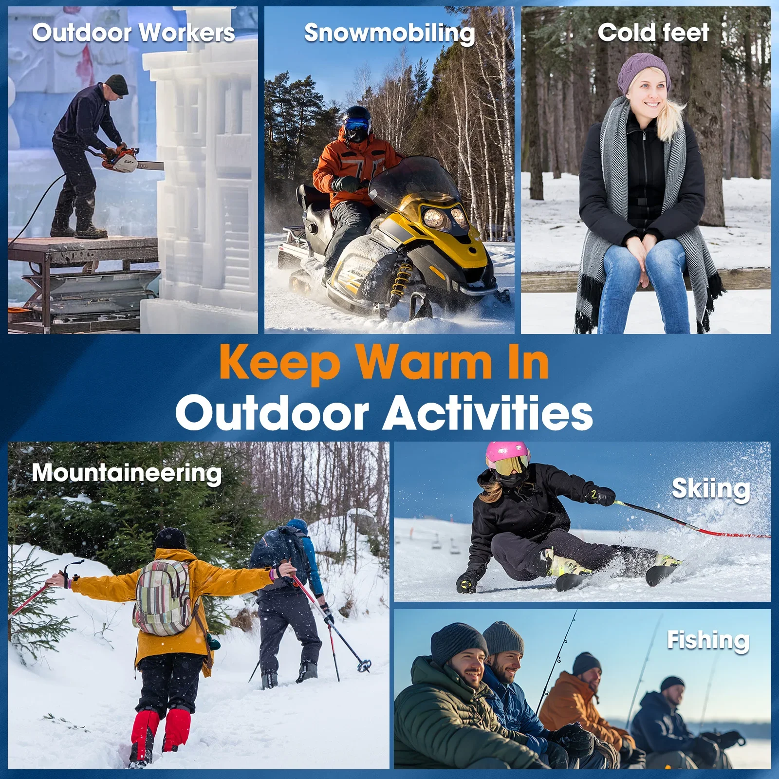 Heated Socks With Battery box Anti-Cold Skiing Socks Women Men Heating Foot Warmer Electric Fever Socks Hiking Ski Warm Outdoor