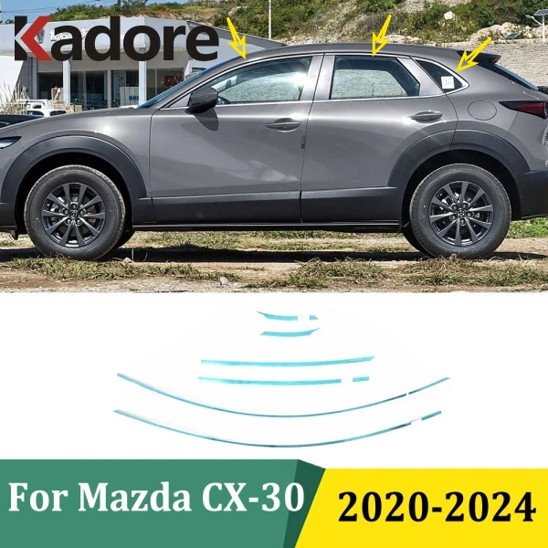 

For Mazda CX-30 CX30 2020 2021 2022 2023 2024 Car Upper Window Sill Moulding Cover Trim Sticker Bezel Frame Exterior Accessories