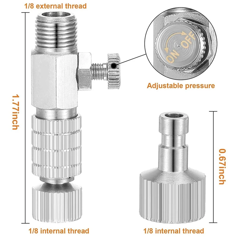 Durable Airbrush Quick Release Coupling Disconnect Connector Adapter Standard 1/8 Inch Plug