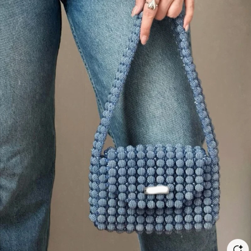 

Женская сумка через плечо Ins Design, настраиваемая цветная флип-женская маленькая квадратная сумка, новинка 25 лет, универсальные портативные бусины ручной работы