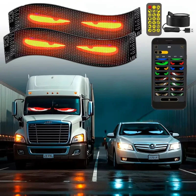 

Автомобильный светодиодный логотип Demon Eyes, светодиодная матрица, пиксельная панель, ночник, сделай сам, программируемый гибкий светодиодный дисплей для автомобиля, грузовика, аксессуары