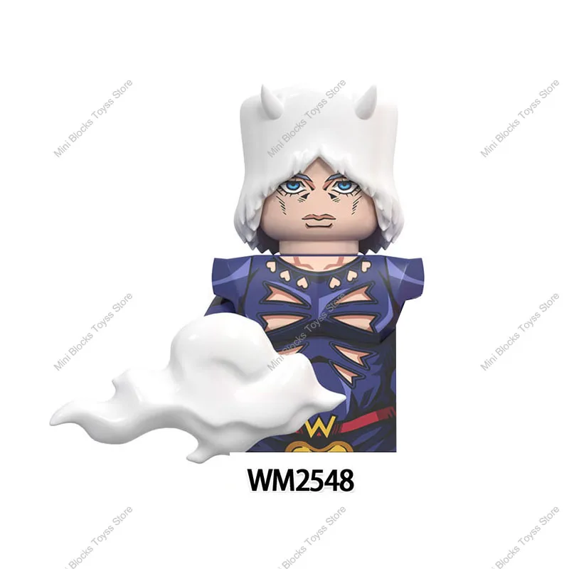 WM Blocks WM6160 JOJO Bizarre Adventure Emporio Hermes Foo Rikiel Narciso Enrico Jolyne Kujo Jotaro Anime Bricks Dolls Blocks