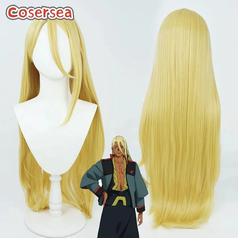 

Cosersea Shaddiq Zenelli Cosplay Wigs Mobile Suit Gundam Series Shaddiq Zenelli 100cm Blonde Wig Synthetic Hair Heat Resistant