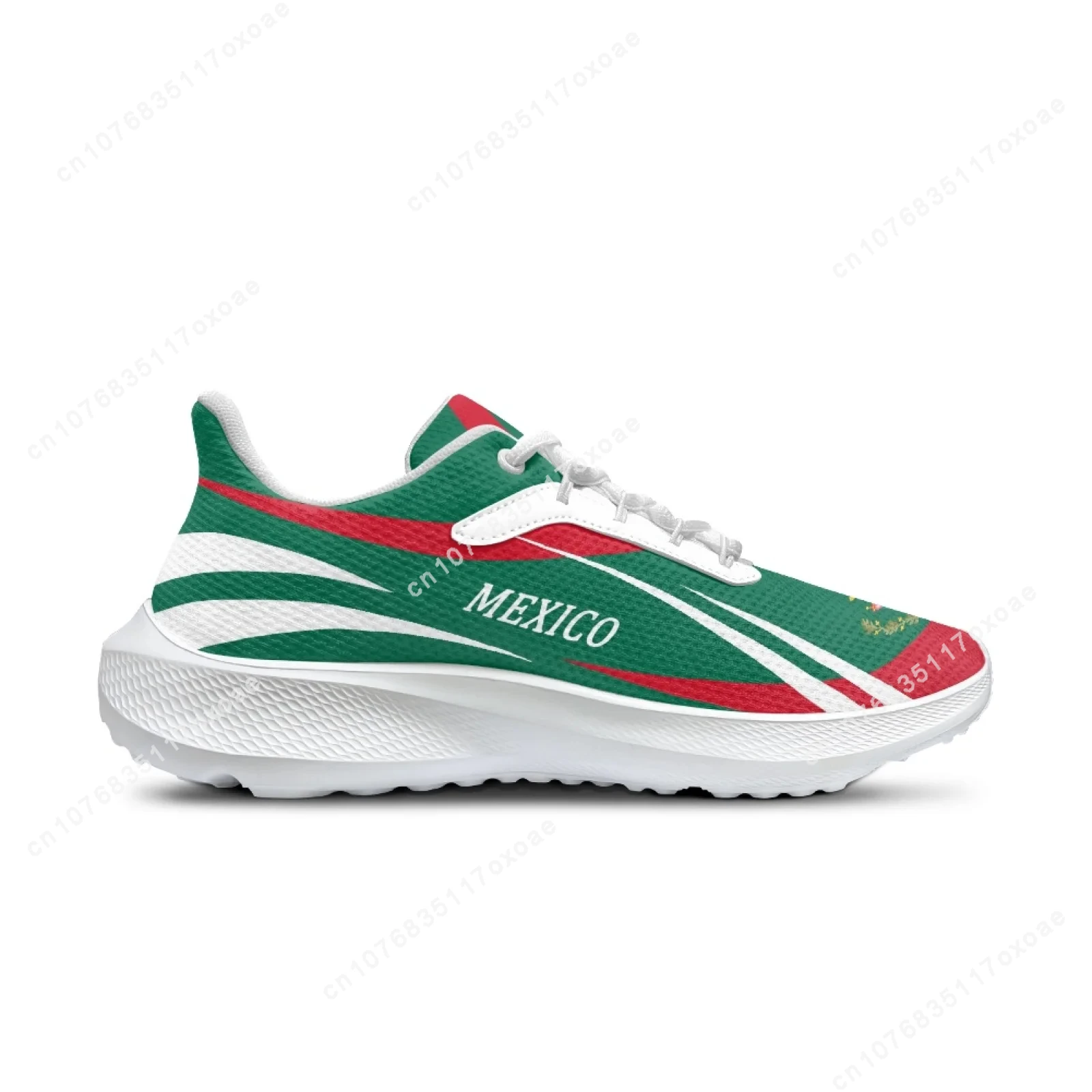 Fashion Green Sneakers Women's Mexico Flag Lightweight Outdoor Sneakers Lace-up Soft Casual Shoes Zapatos Mujer Planos Hot Sales