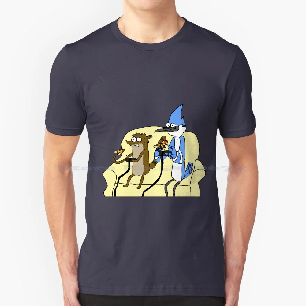 Rigby And Mordecai Best Team , Love For Pizza And Games T Shirt 100% Cotton Tee Jesuisbohodesigns Kestrada2906 Rigby Mordecai