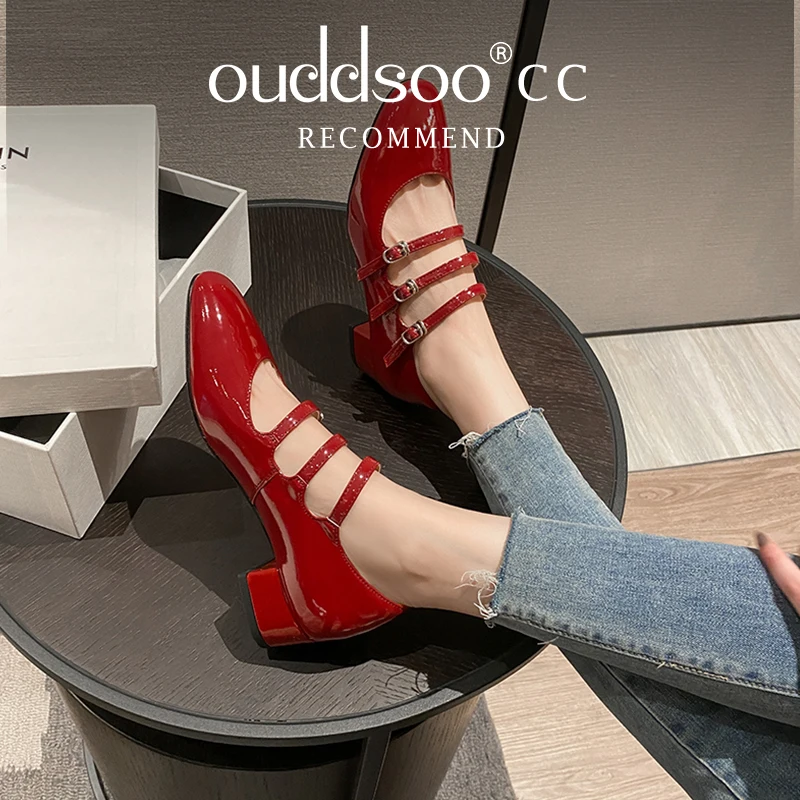 

Ods New Round Toe Pumps Women Sexy Buckle High Heels Wedding Shoes Women Fashion Party Comfortable Women Shoes Zapatos De Mujer