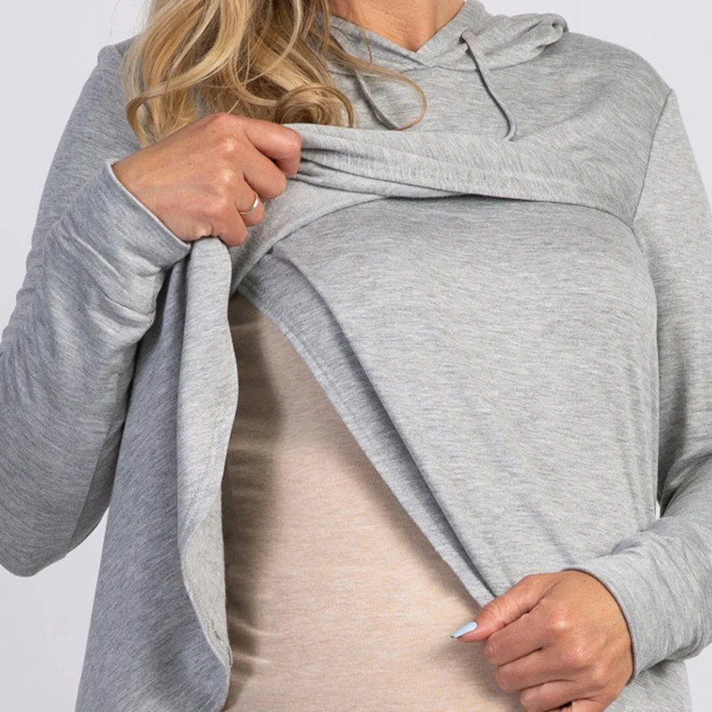 Maternity Wear Autumn and Winter Long Sleeve Hooded Sports Sweatshirt Maternity sweater Nursing clothes Pregnant Hoodies