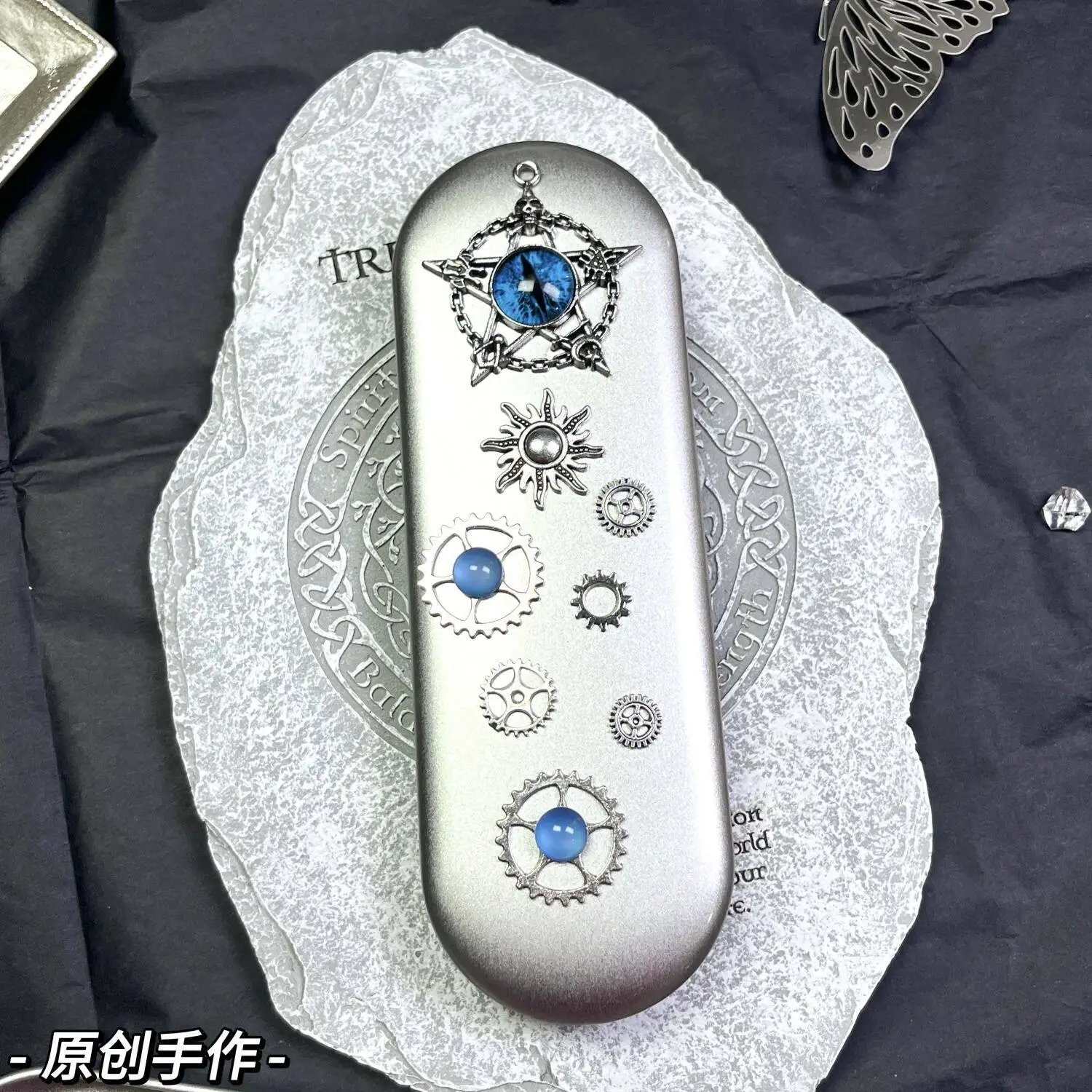 Punk Klein Blue Craft Knife with Storage Box Dark Utility Knife Set for Students, Alternative Hobby Knife DIY Unboxing