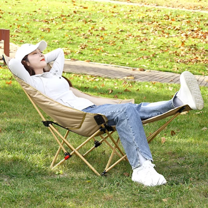 Camping Reclining Folding Chair Adults Indoor Sun Lounger Fishing Folding Chair Moon Beach Bed Sillas Plegables Furniture