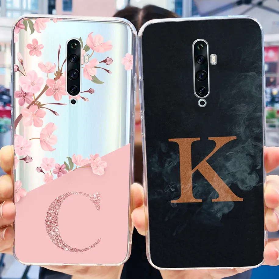 For Oppo Reno2 F Case CPH1989 Cover Fashion A Z Letters Flower Shockproof Cover For OPPO Reno 2Z 2F Reno2 CPH1907 CPH1945 Fundas