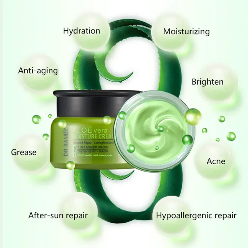 DR.RASHEL Natural Aloe Vera face Cream Acne Treatment Moisturizing Hydrating After-Sun Repair Skin Smooth Whitening Day Cream