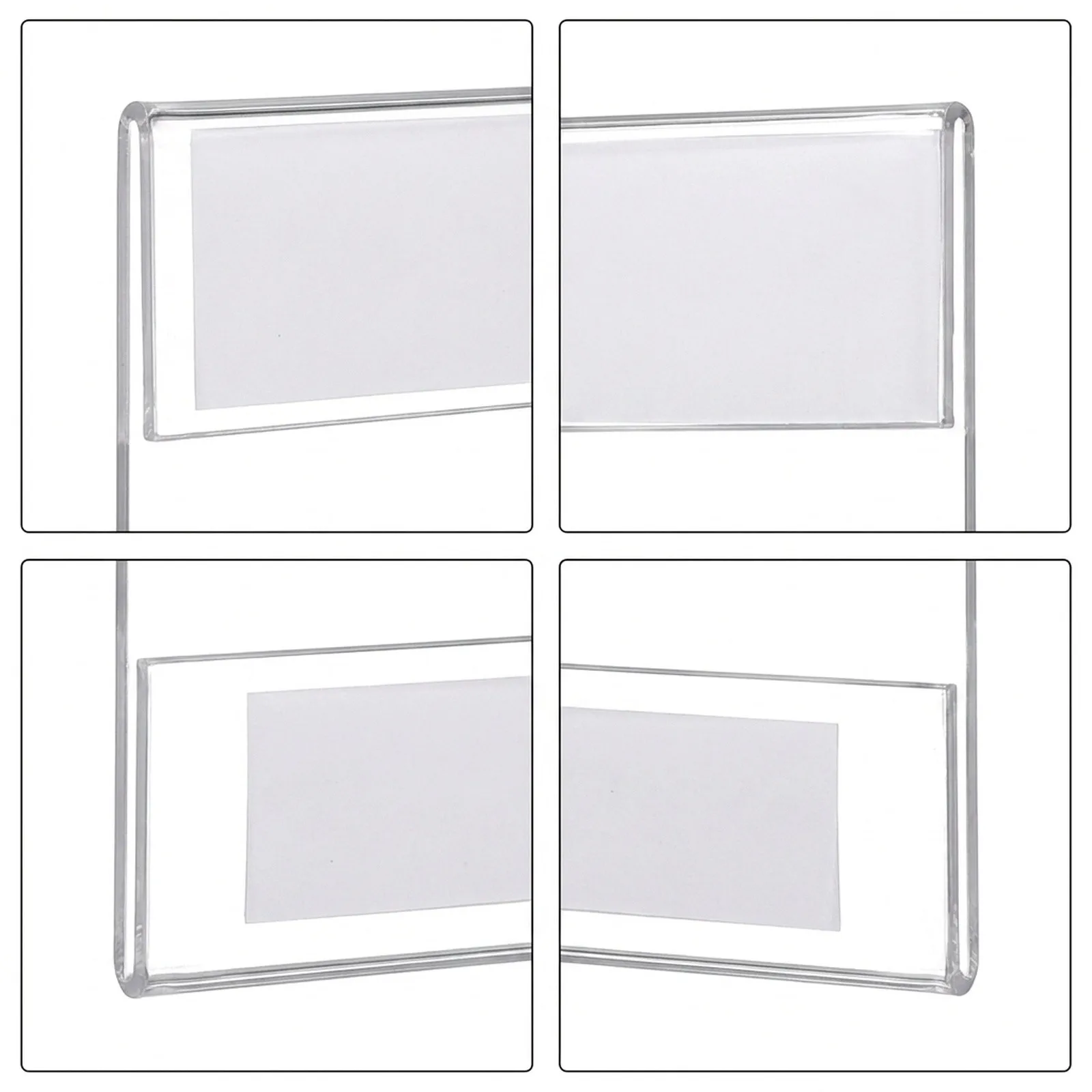 for acrylic Display Holder with Self Back for Attaching Signs Labels or Images to Flat Surfaces Without Screws or Nails