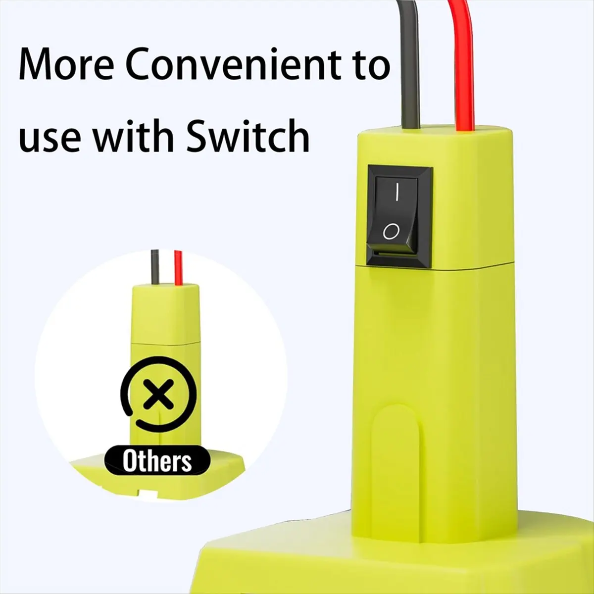 For 18V Li-Ion Battery Jumper Cables Jump 8AWG Cable Power Battery Jump Starting Adapter Booster Cable with Switch