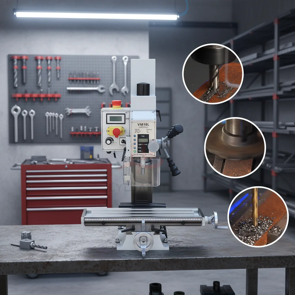 LY Multi-Functional  Drilling and Milling Machine VM18L Digital Metal Equipment Household Small Variable Speed High-Precision