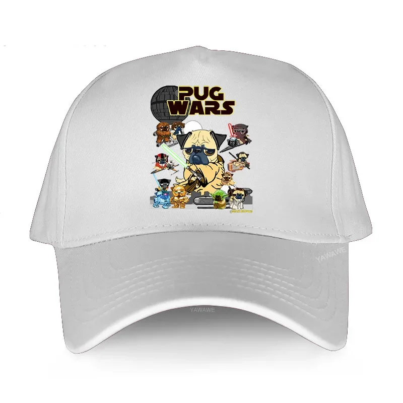 Кепка-бейсболка Мужская Регулируемая, модная шапка из хлопка, с забавным дизайном, в стиле Мопсов войн, летняя