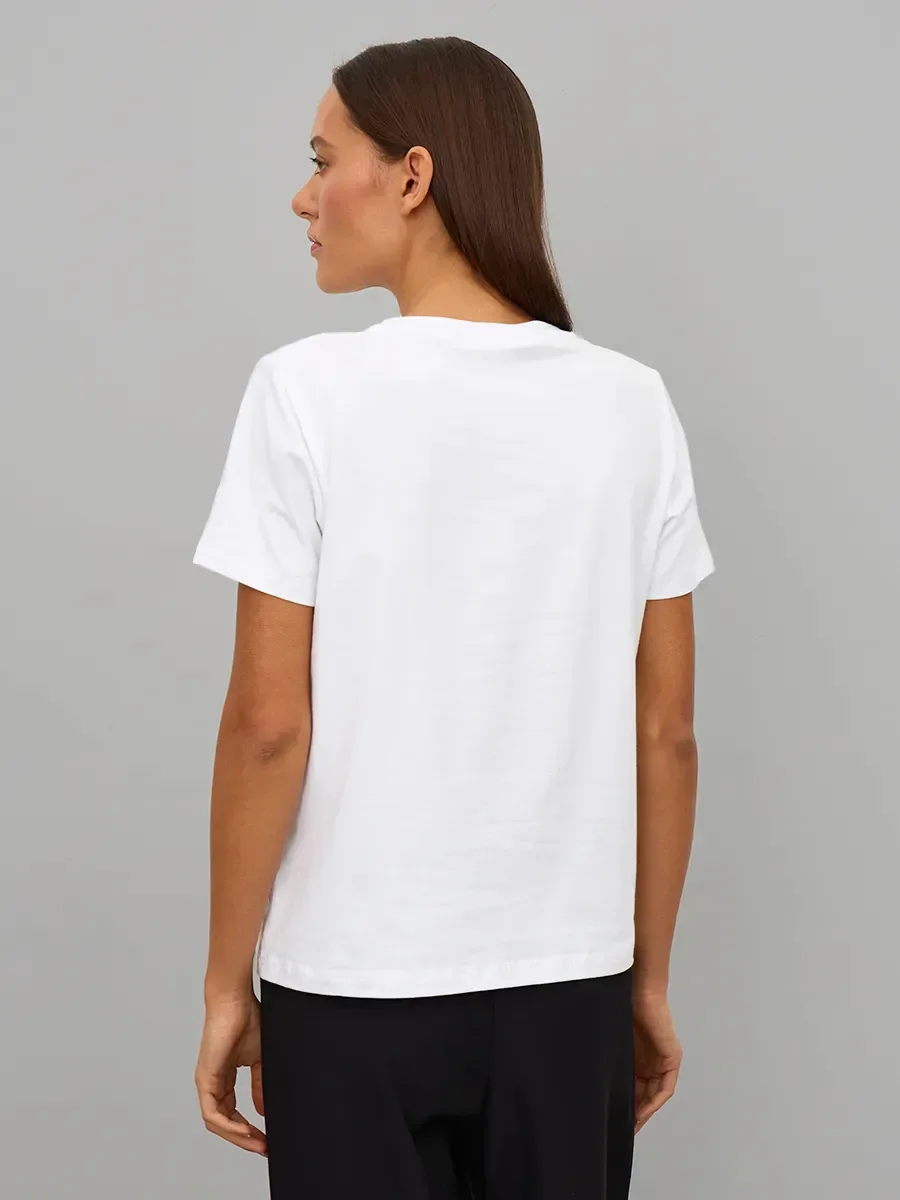 تي شيرت نسائي فني بسيط للجنسين تي شيرت برسومات تجريدية هندسية - بلوزة بيضاء أنيقة لعشاق الفن والأزياء الحديثة