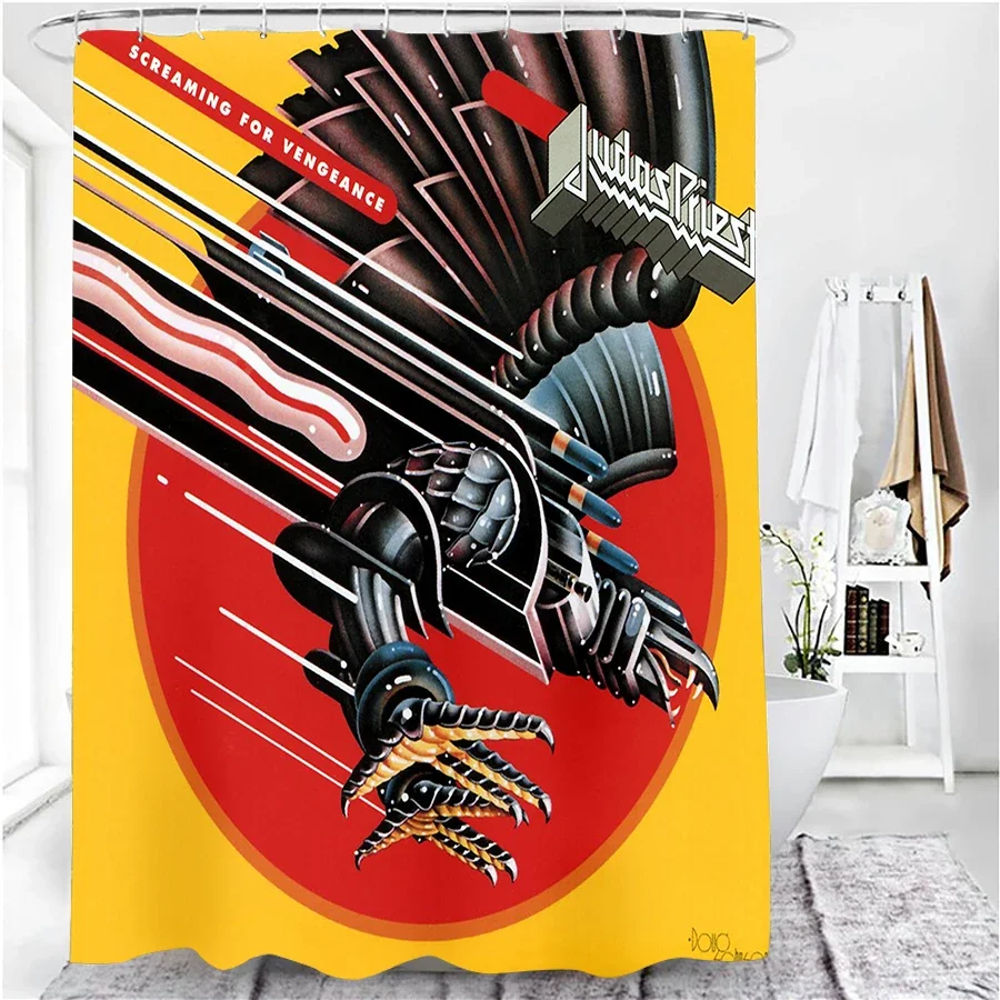 CAVVING 3D Print Judas Priest Shower Curtain Waterproof Bathroom Curtain Anti-slip Bath Mat Set Toilet Rugs Carpet Home Decor