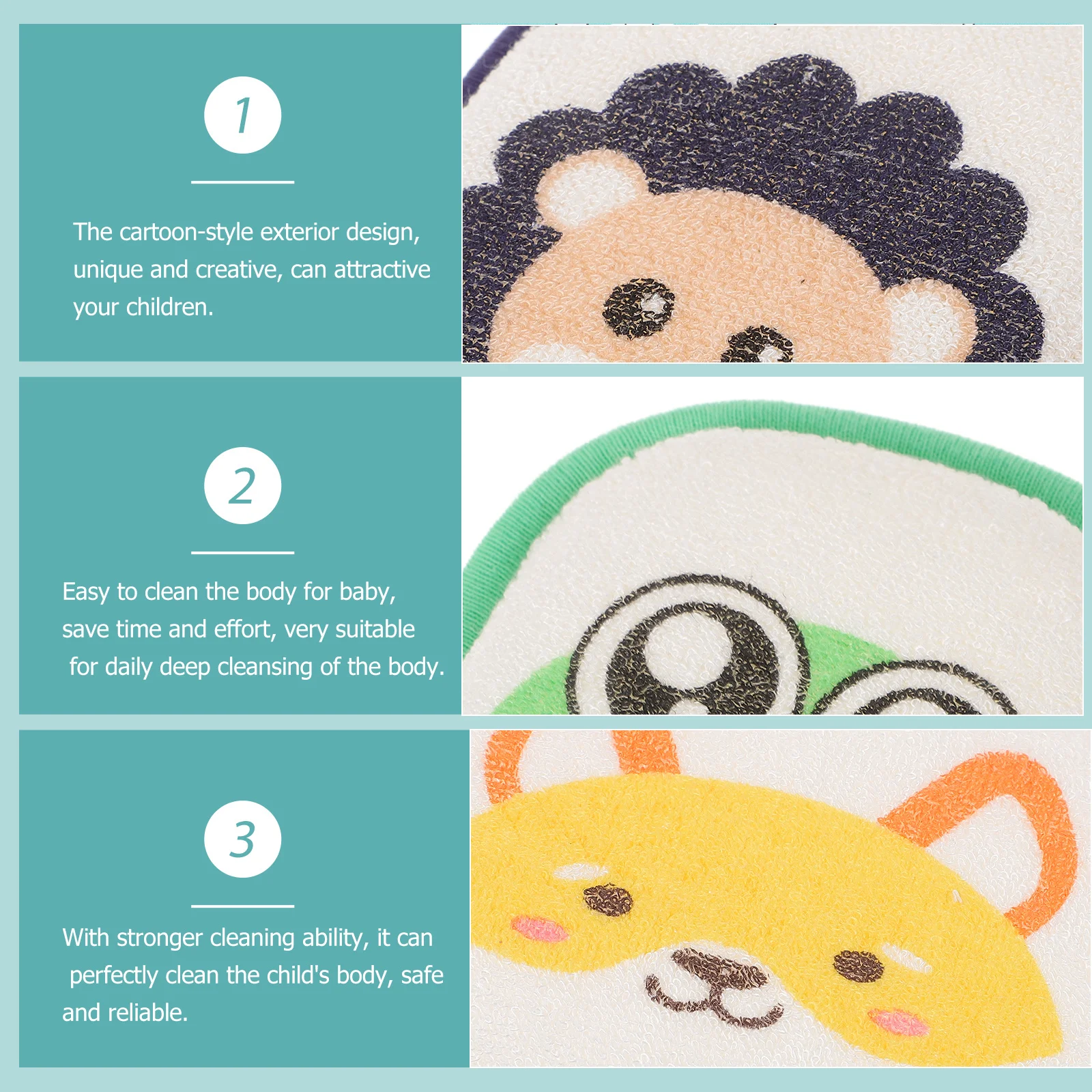 3 قطعة إسفنجة حمام الرضع الكرتون نمط استحمام الطفل الغسيل الوليد الاستحمام الإسفنج الاطفال تنظيف عميق الجسم الغسيل