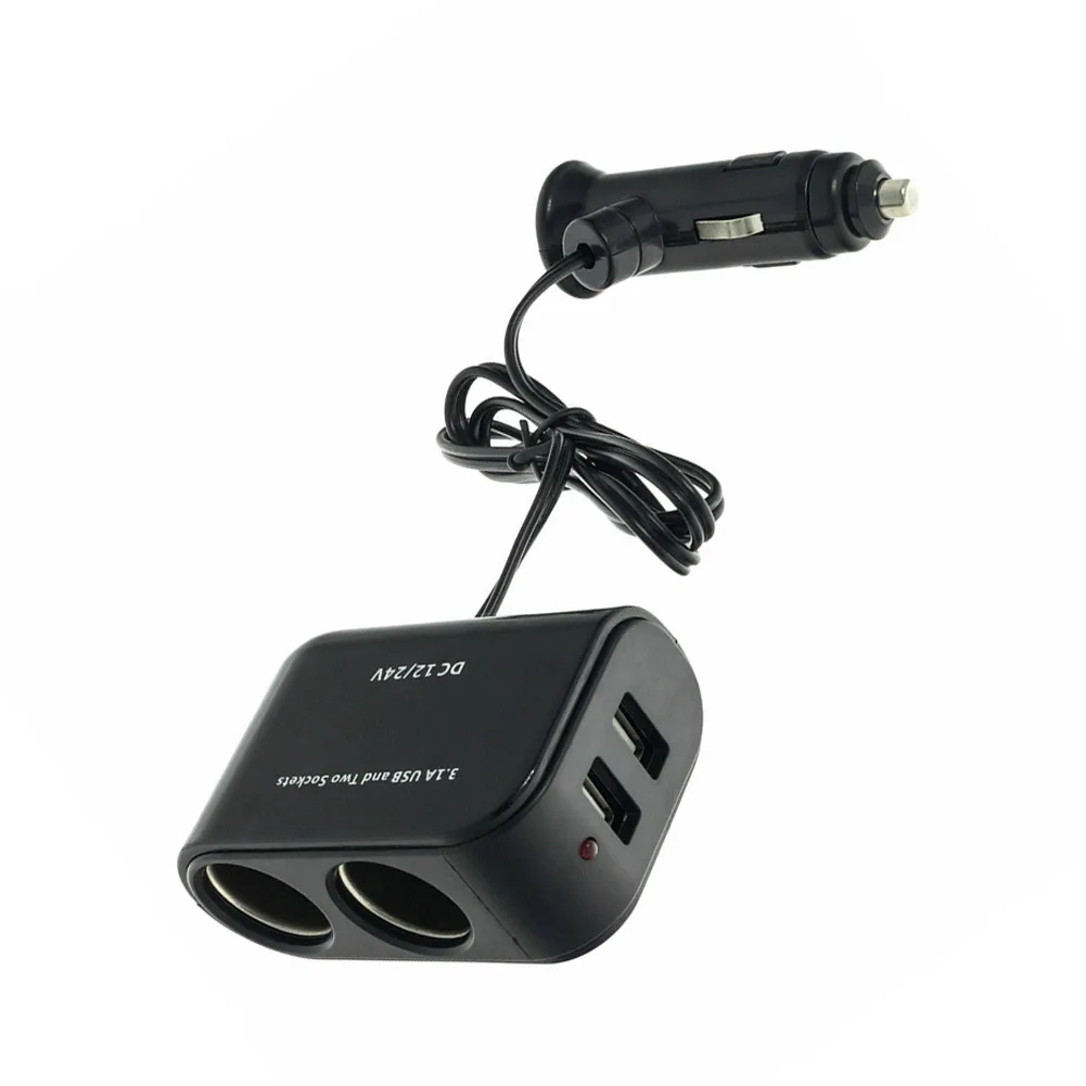 

Stay powered up and connected during your journeys with this 12V car adapter with dual USB ports and multiple plugs