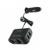 Stay powered up and connected during your journeys with this 12V car adapter with dual USB ports and multiple plugs
