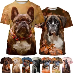 Hot Sale Men's Boxer Dog 3D T Shirt Cute Animal Puppy T Shirt Unisex Personalized Casual Printed Short-sleeve Top