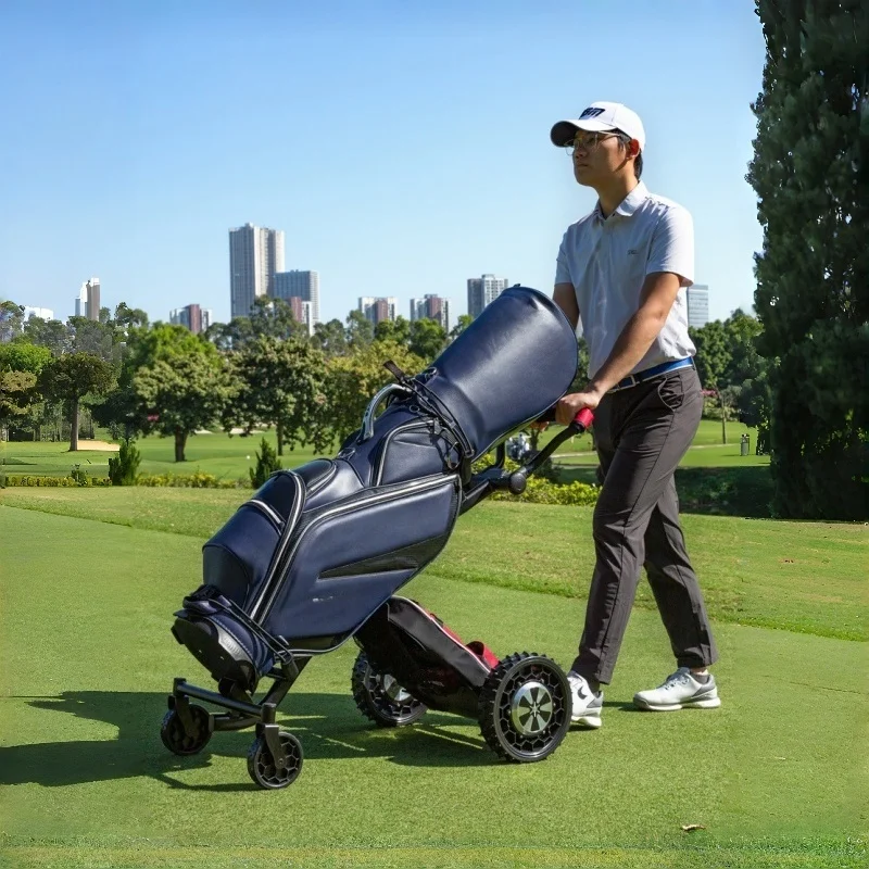 AI Intelligent Golf Trolley with Remote Control Hand Push Folding Feature Can Follow Charter