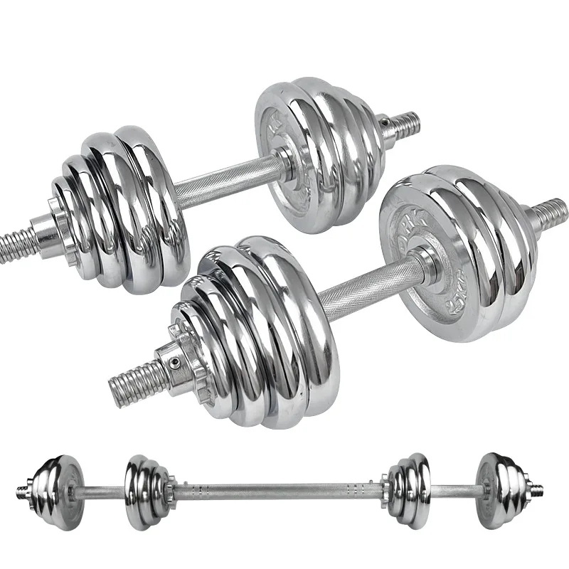 Wholesale  fitness sports equipment chrome handle dumbbell electroplated 90lb adjustable dumbbells home gym barbell dumbbells se