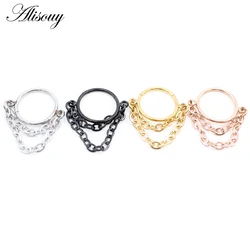 Alisouy 1pc Nose Chain Nostril Ball Nose Stud Decoration Earring Piercing Nariz Piercing Septum Double Nose Piercing Ring