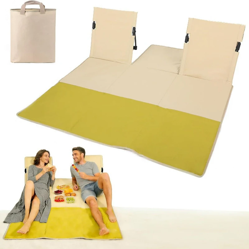 Portable Oxford Fabric Foldable Ground Chair Lightweight Student Nap Floor Mat for Outdoor Lawn Picnic Camping