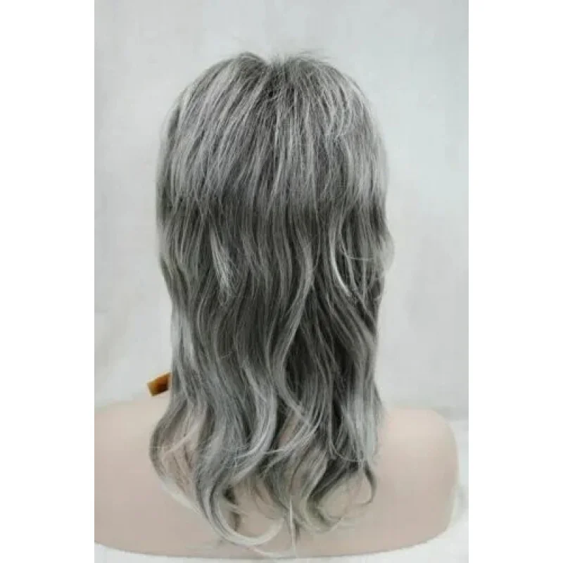 Kinky Curly Salt and Pepper Hair Synthetic Capless Wigs 12 Inches