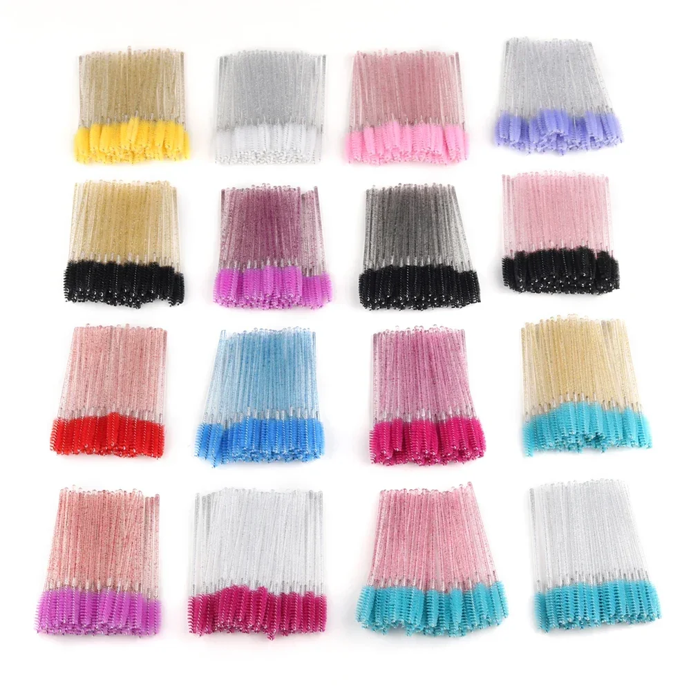 50 stuks wegwerp wimperborstels verlenging kristal wenkbrauwborstel mascara toverstaf wimpers cosmetische tool set make-up schoonheid