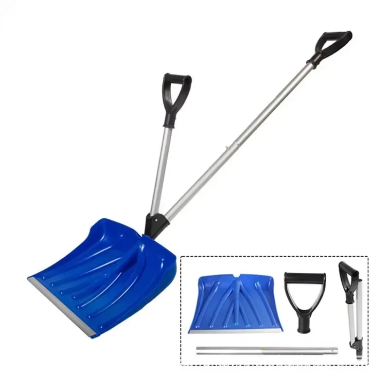 Lightweight 2-In-1 Plastic Snow Shovels Portable Adjustable Handle Removal