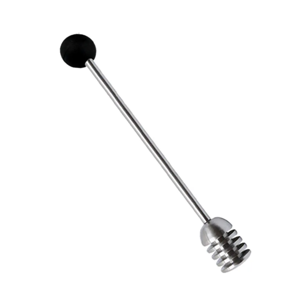 

Stainless Steel Honey Spoon Black Syrup Stir Stick Non-Rust Honey Stirring Dipper Tool For Kitchen Dessert House Use