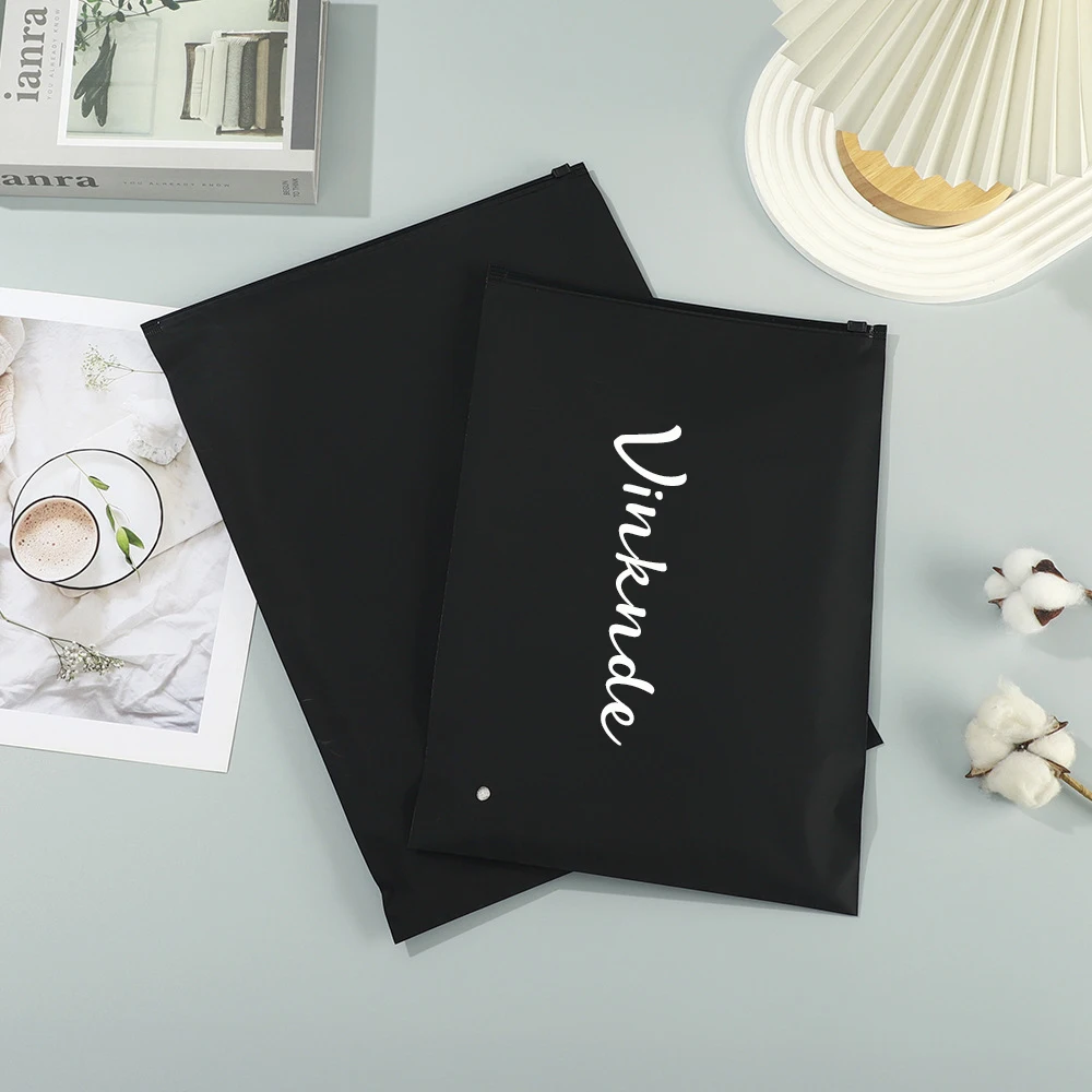 

Custom Logo Matte Black Frosted Zipper Bag Non Glossy Jewelry Brooch Storage Pouch Smooth Velvet Touch Bags Flat Rectangular Bag