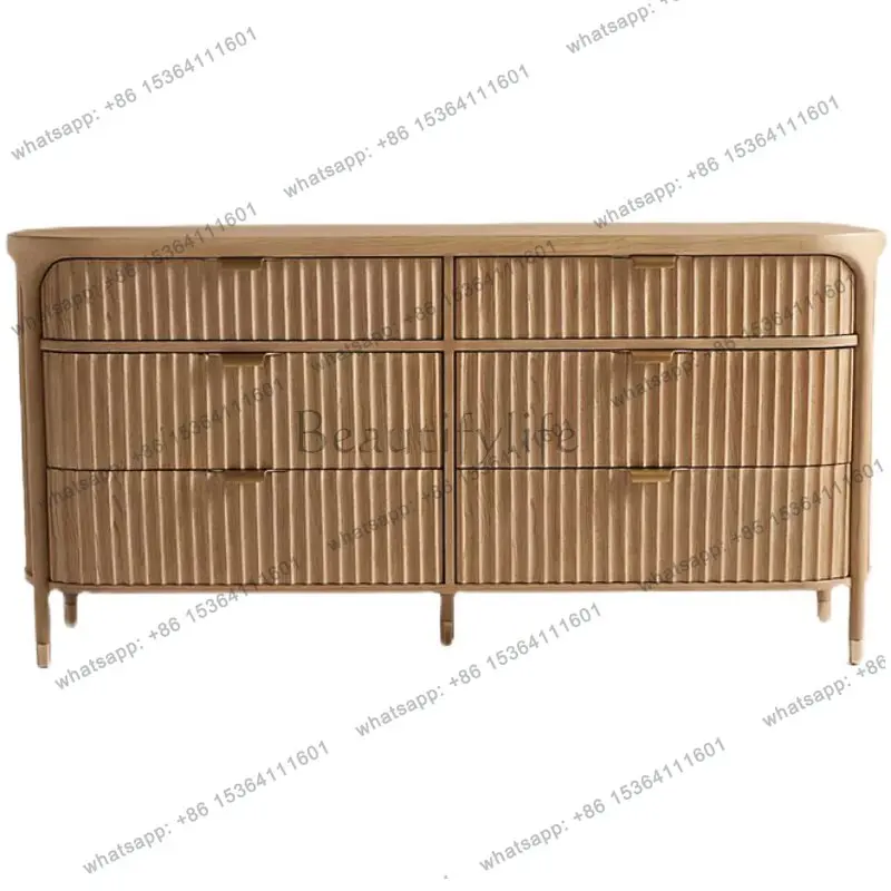 

Nordic simple modern oak six-chest cabinet American home bed and breakfast drawer locker