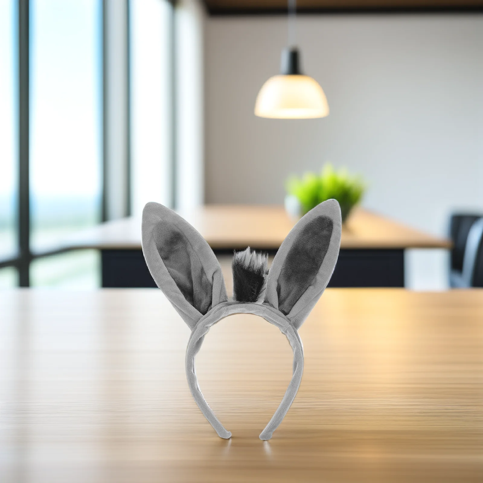 

Donkey Ears Headb Ultra Soft Gray Animal Hair Accessories for Party Cosplay Halloween Christmas Role Play Non Slip Design