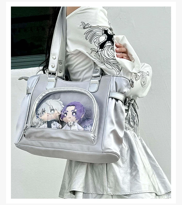 

Original Japanese element large-capacity lta bag women's ribbon double-sided pain single shoulder satin baby bag bar tote bags