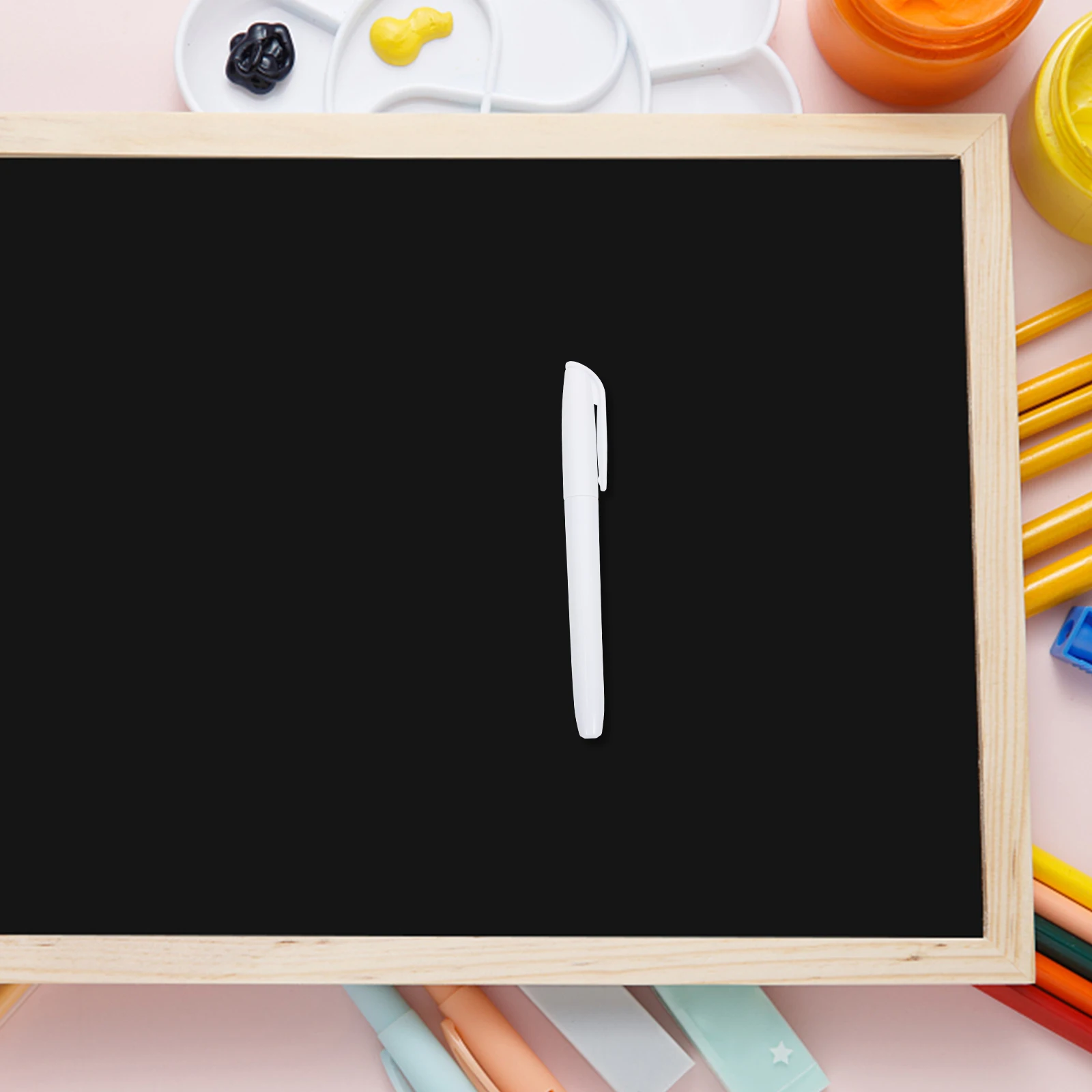 

10Pcs White Dry-Erase Marker Pen Caps Easy Plastic Material Students Painting Pen White Ink Marker Office Drawing Pens