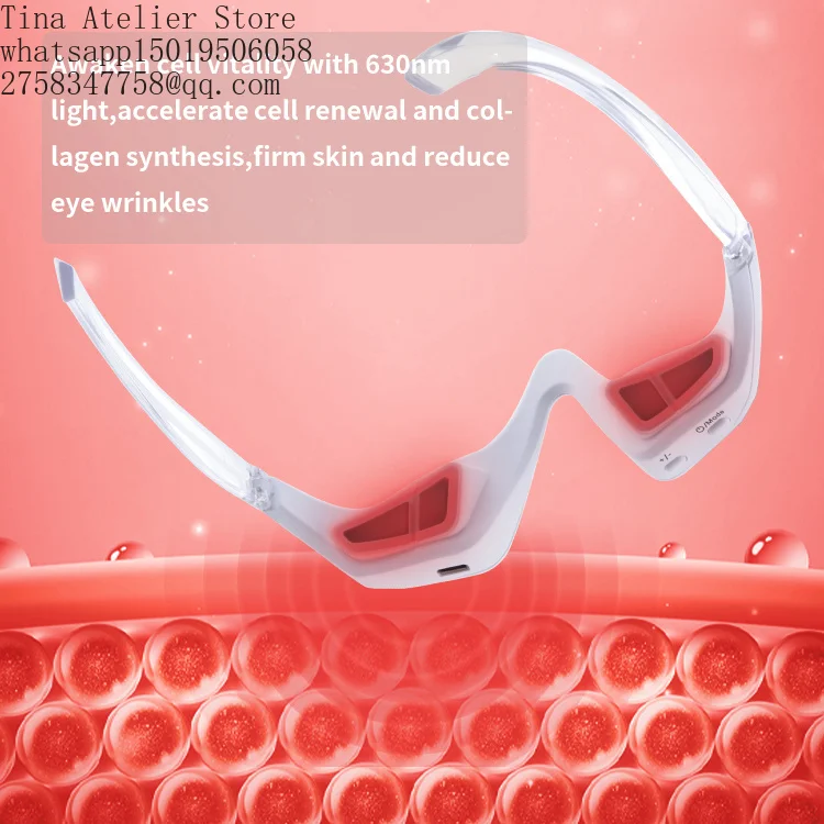 Reducing Dark Circles Eye Pods Massage Red Light Therapy Glasses Under Eye Massager for Puffiness Eye Bags with Microcurrent